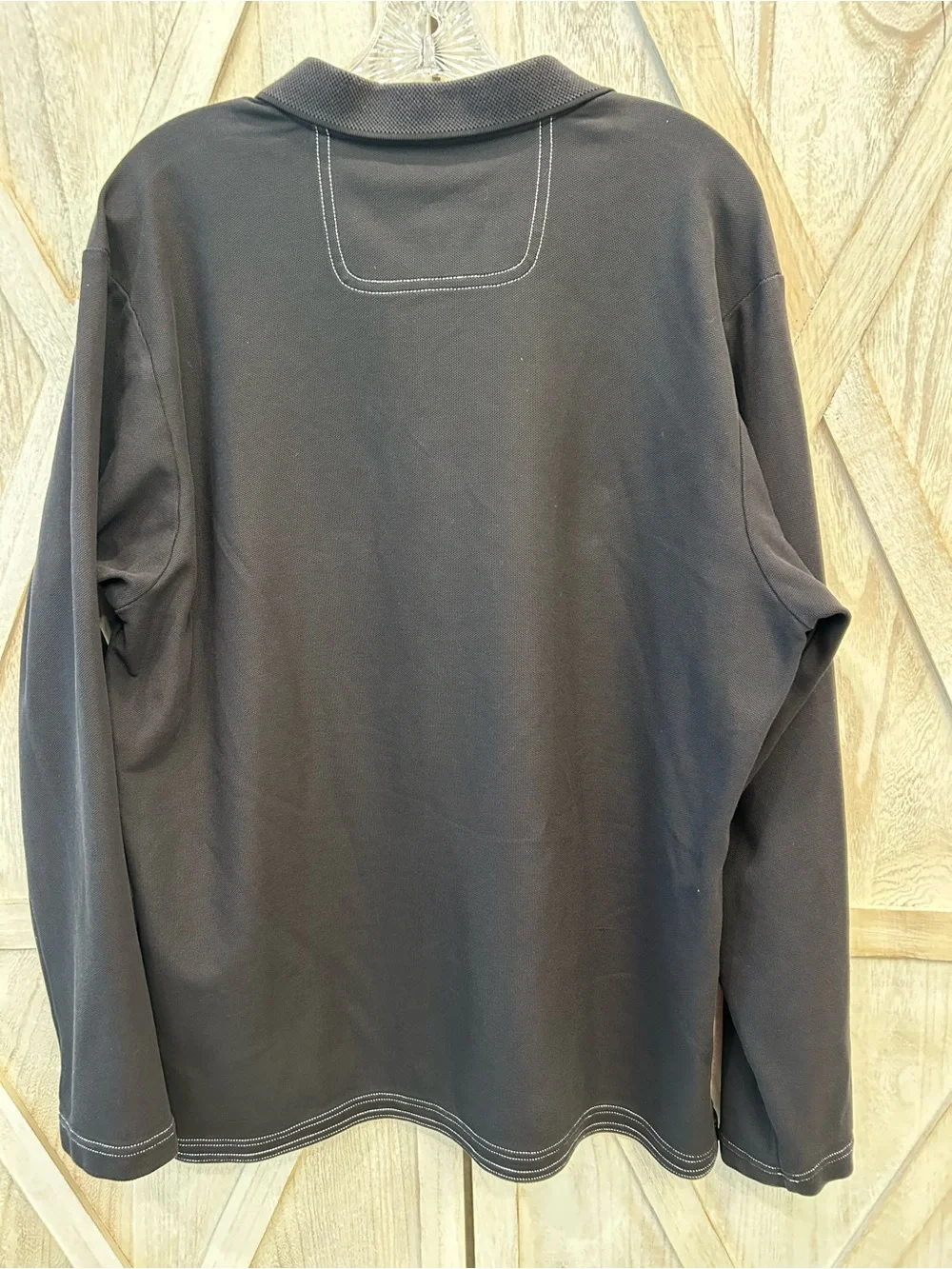 Tommy Bahama Black Long-Sleeve Large IslandZone Polo Blue Marlin Golf Clubhouse